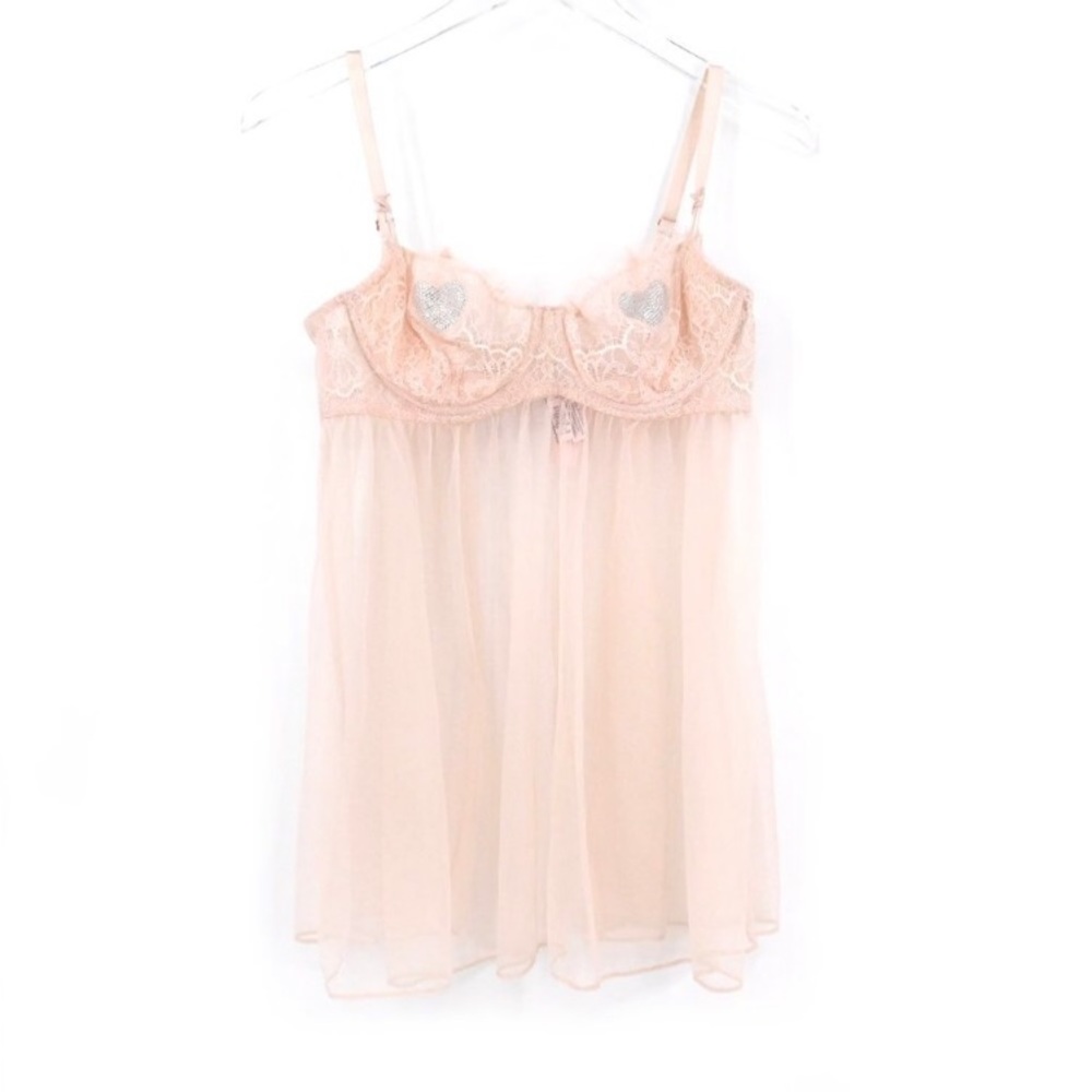 Victoria's Secret Blush Pink Lace Babydoll Chemise
